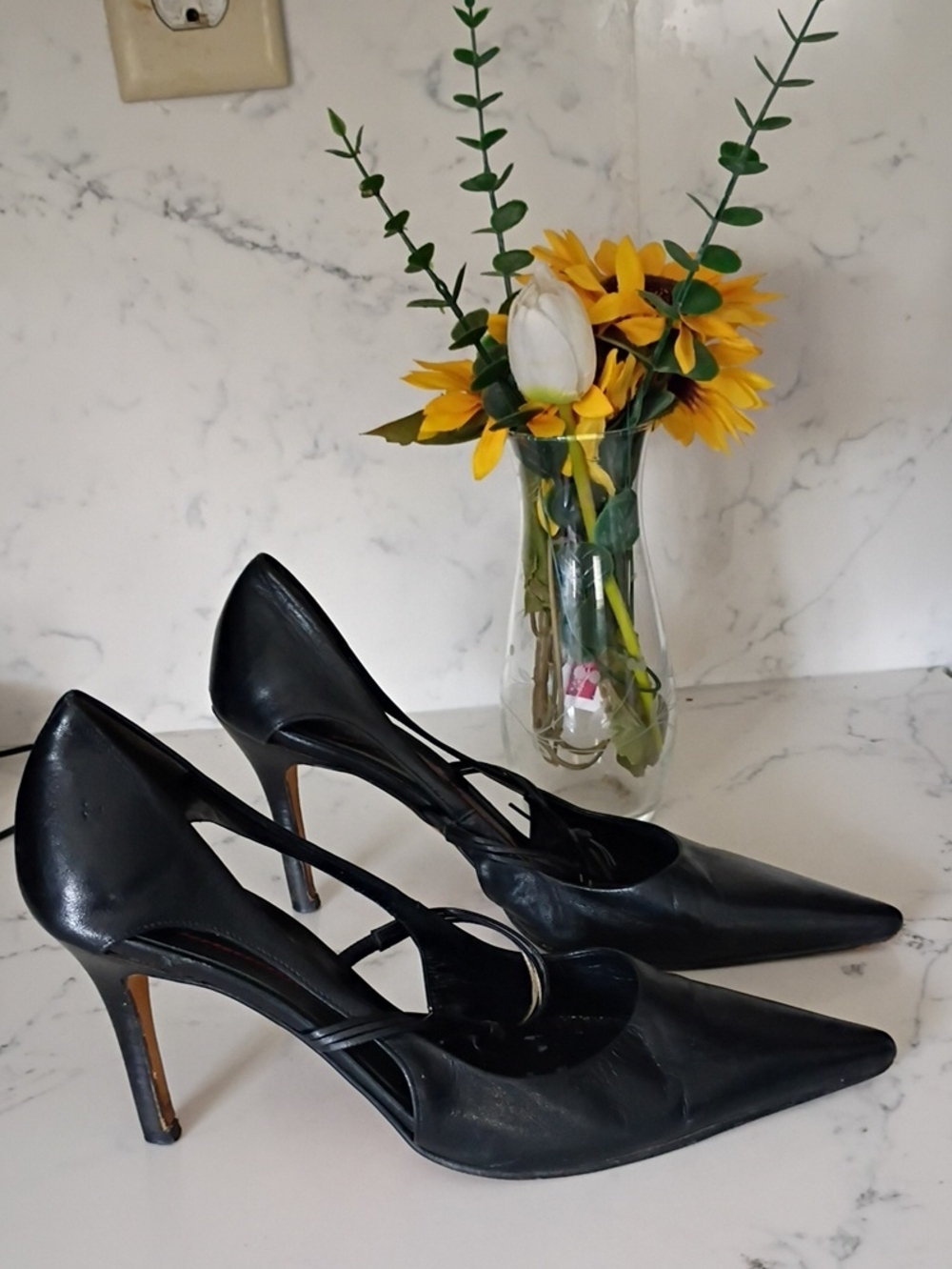 Kate Spade Classic Black Pointed Toe Women's Pumps with Ankle Tie